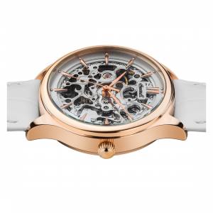 Ingersoll 1892 I06301 Ladies The Vickers Movement Automatic Case Stainless Steel Dial Silver Strap Leather White Matt