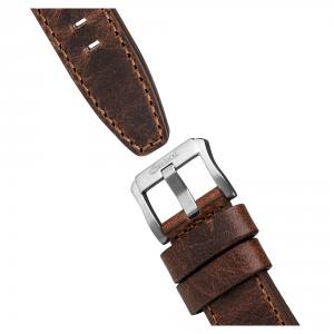 Ingersoll I02101 Mens Watch The Armstrong Automatic Stainless Steel Polished Dial White Strap Strap  Color  Brown