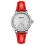 Ingersoll I03601 Damenuhr The Trenton Quarzwerk Edelstahl poliert Ziffernblatt silber Band Lederband rot